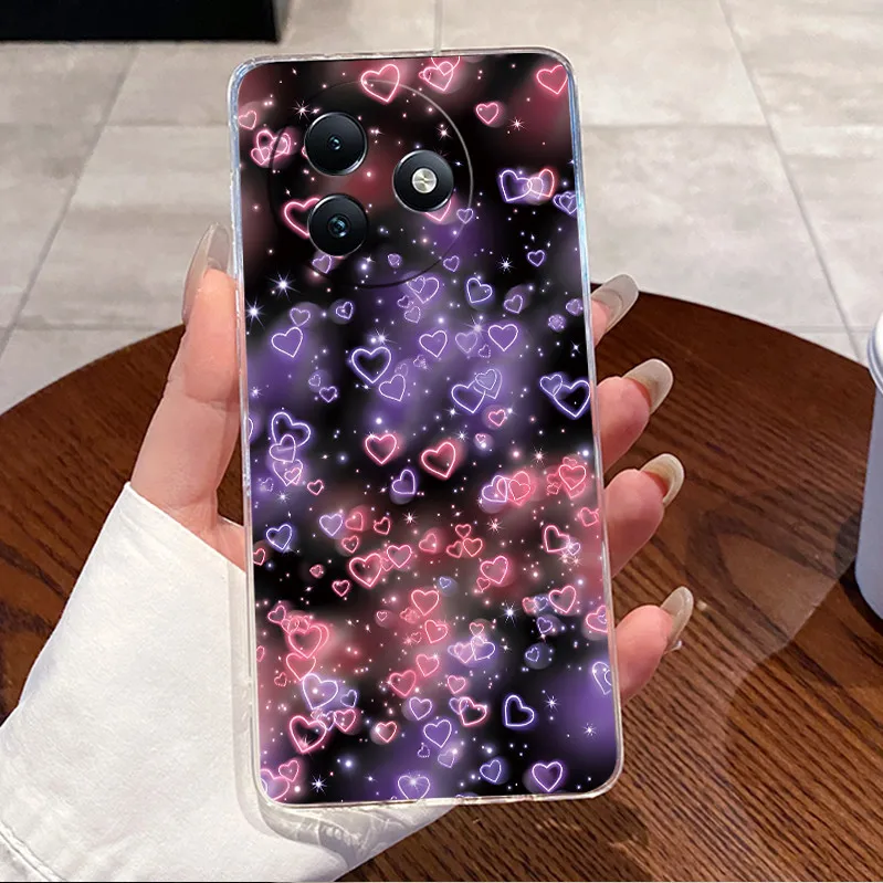Clear Case with Cute Love Rabbit Cartoon - Luxury Soft Silicone TPU Cover