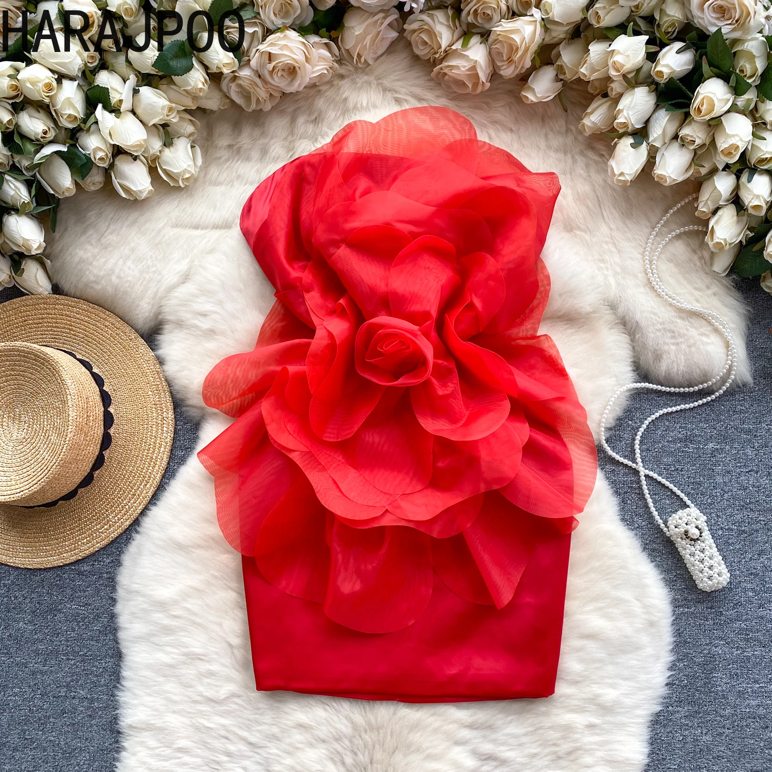 

Женское облегающее платье Harajpoo, роскошное облегающее платье с трехмерными цветами, Привлекательное Женское платье в социалитовом стиле