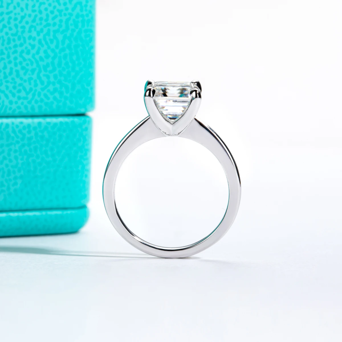 AnuJewel 3ct D Color Asscher Cut Moissanite Engagement Wedding Ring S925 Sterling Silver Rings For Women Jewelry Wholesale 4