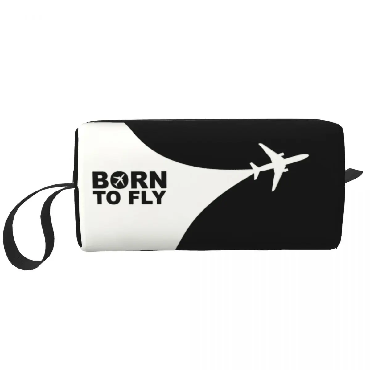 

Custom Born To Fly Plane Toiletry Bag Aviation Aviator Flight Pilot Cosmetic Makeup Organizer Beauty Storage Dopp Kit Case