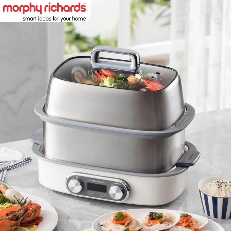 MORPHY RICHARDS MR1168 Electric Steamer Multifunctional 304 Stainless Steel Steam Pot 12H Appointment Large Capacity For Home