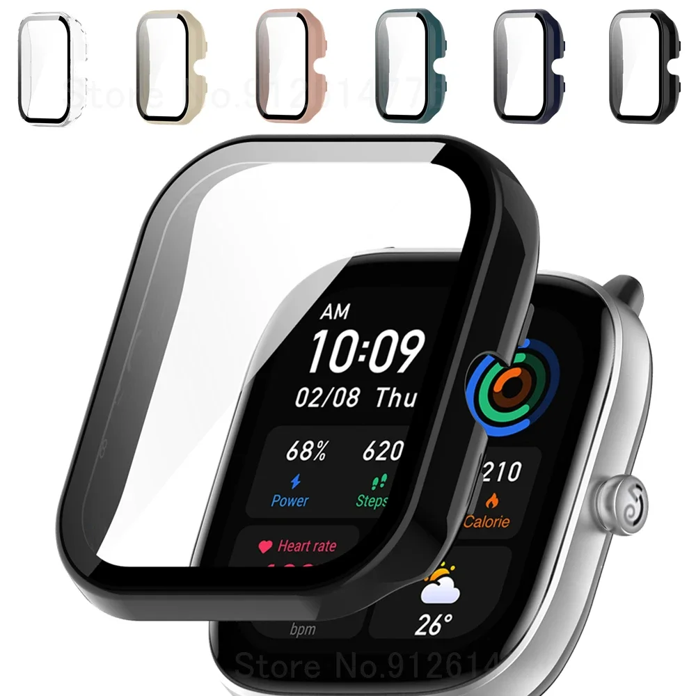 Ultra-Durable PC+Glass Smartwatch Screen Protector with All-Around Protective Bumpers