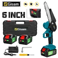 Gisam 6 Inch Chain Saw Cordless Electric Saw Handheld Garden Logging Chainsaw Wood Cutting Power Tool for Makita 18V Battery 1