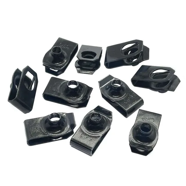 10Pc Car Splash Shield Body Bumper Fender Push Clip Engine Under Cover Push Retainer Fastener Rivet Clip 1x0.2in U-Nuts Clip Kit 5