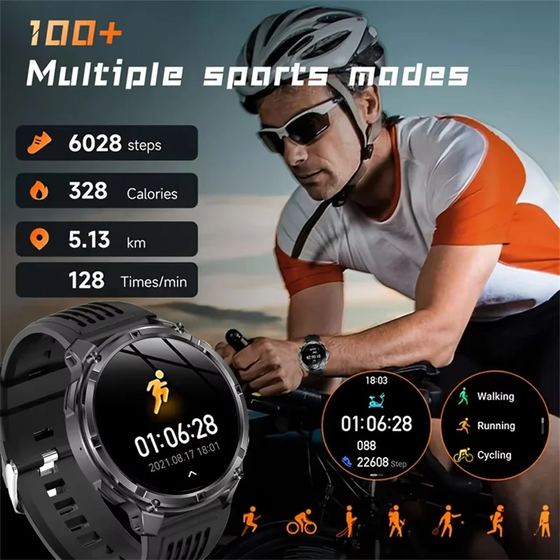 2026 New T-Rex3 Ultra Outdoor Sport GPS Track Smart Watch Men Compass 1100mAh Battery IP69K Waterproof Bluetooth Call Smartwatch 4