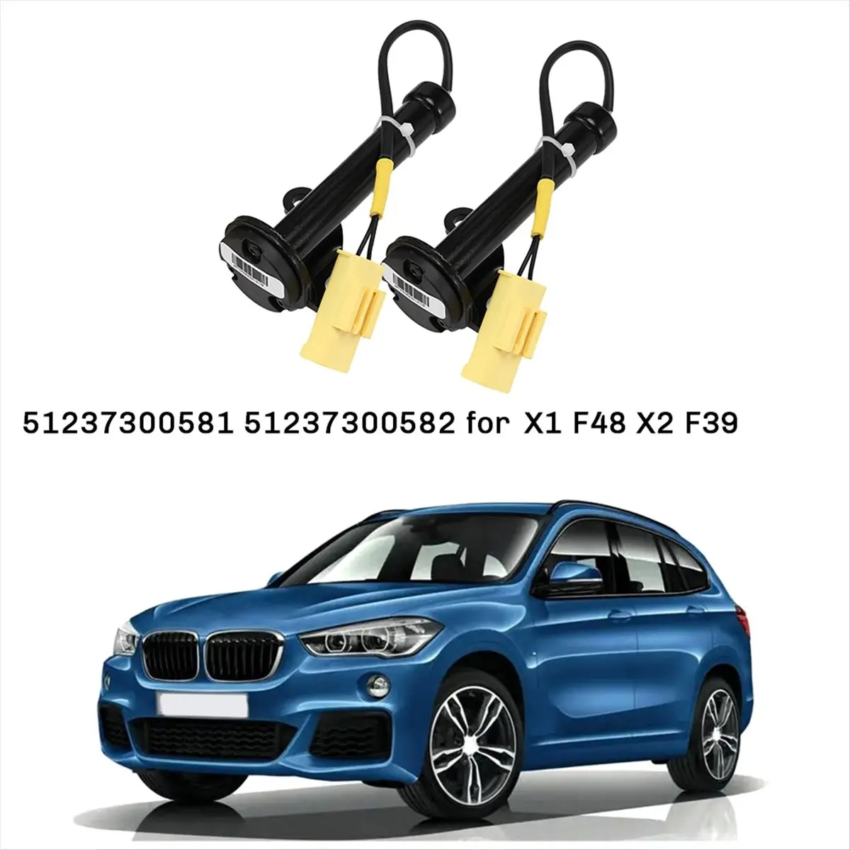  79L 자동차 부품 및 액세서리, BMW X1 F48용 좌우 액티브 보닛 액추에이터 힌지 센서 1쌍(검정색 및 노란색)