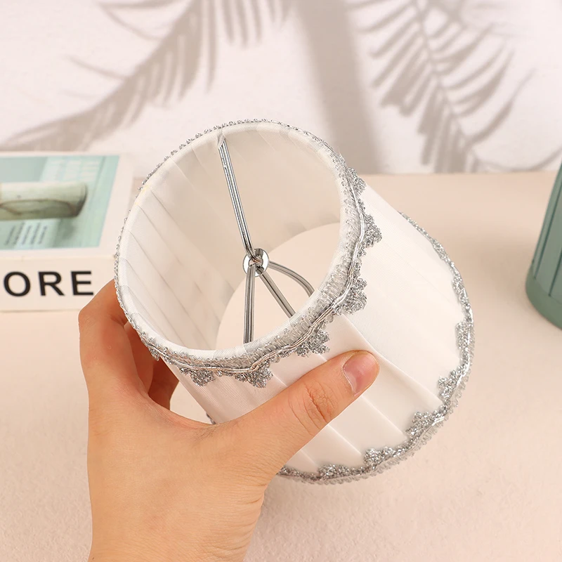 Dia 12CM Modern Style Chandelier Fabric Lamp Shade Clip On Mini Wall Lamp Shade Hotel Bedroom Bedside Floor Lamp Shell Cover