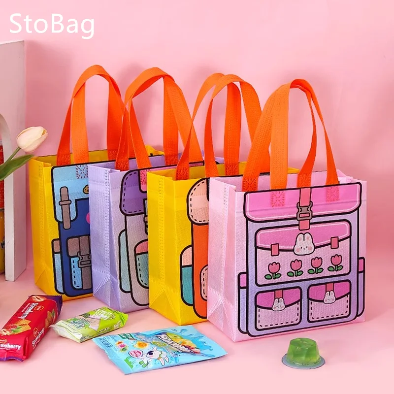 StoBag Geschenkverpackung, Tragetasche, niedlicher Cartoon, Kindergeburtstag, Party, Süßigkeiten, Spielzeug, Schreibwaren, Geschenke, Öko-Taschen, Verpackung, Buch, Kleidung, Brot