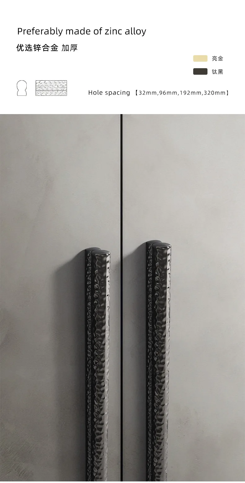 YUTOKO Möbelgriffe, moderne, gehämmerte, glänzende Goldgriffe für Schränke, Kleiderschränke, Kommoden, Schuhschränke, Schubladen, Schrankknöpfe, Türgriffe – Detail 2