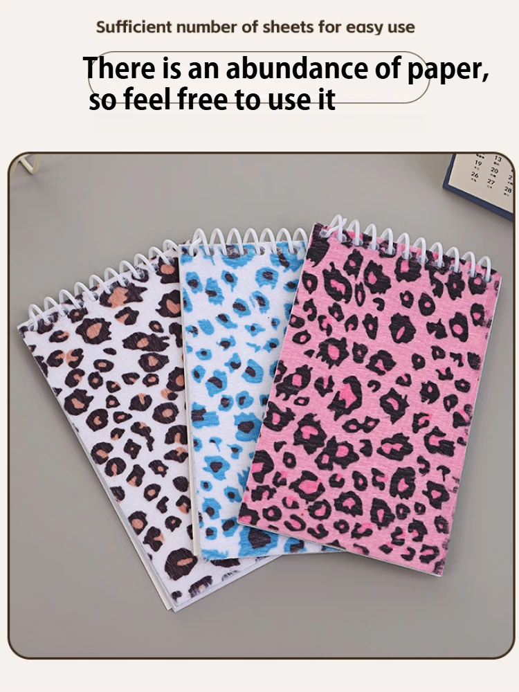 12,5*7,5 cm Leopard Print Mini Spirale Tasche Notebooks Memo Pad Spule Broschüre Notizblöcke für Büro Schreibwaren Schule tagebücher – Detail 5