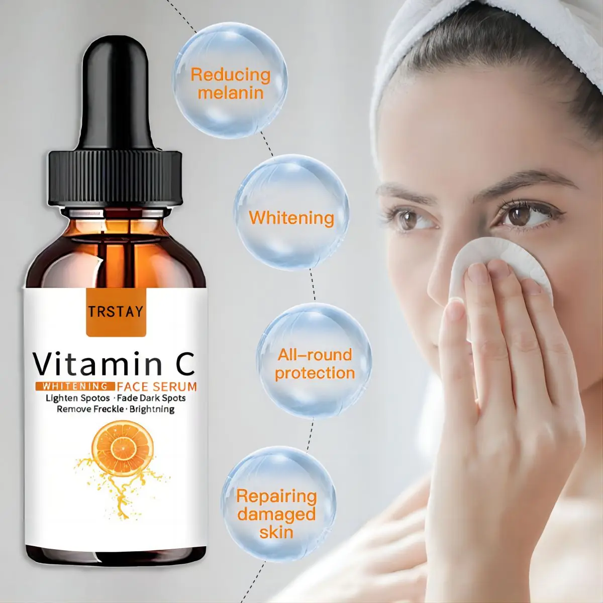 Suero de vitamina Natural Original para el cuidado de la piel, esencia de VC hidratante para blanquear manchas oscuras de la cara, iluminar, para la marca de estiramiento, Coreano