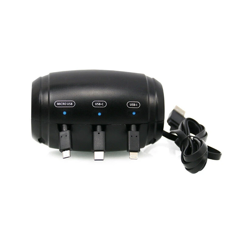 Car Headrest Backseat 3 in 1 Car Charging Station Box For All Phones/iPhone/Samsung/Android Retractable Cord Charger