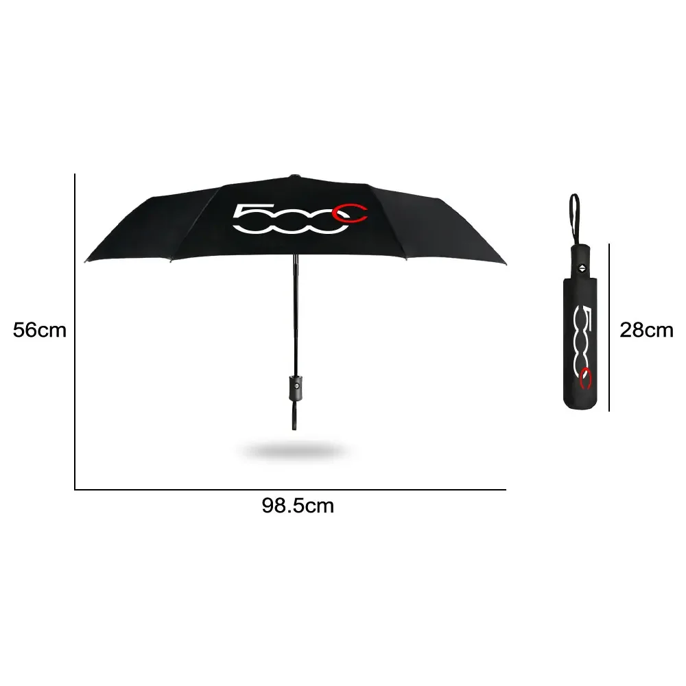 Car Fully Automatic Folding Windproof Umbrella For Fiat 500 500C 2012 500X 500L Abarth Sunshade With Car Logo Umbrella Parasol