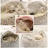 Plush Round Cat Bed Pet Mattress Warm Soft Comfortable Basket Cat Dog 2 in 1 Sleeping Bag Nest for Small Dogs 6
