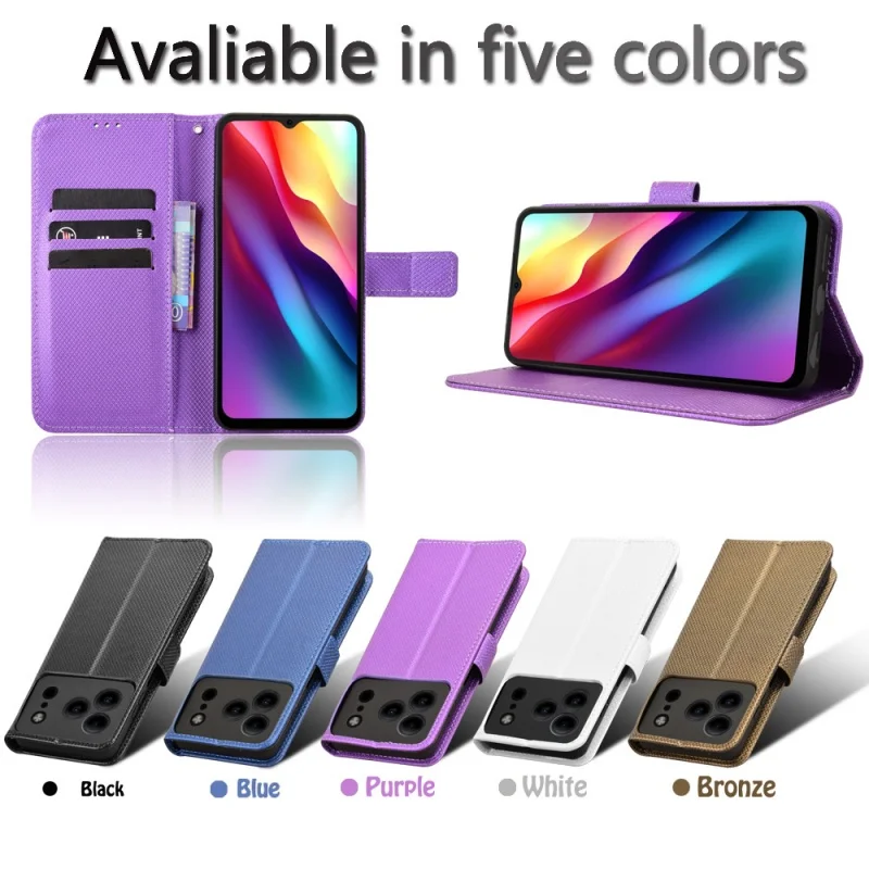 Luxury Leather Wallet Flip Case with Magnetic Closure