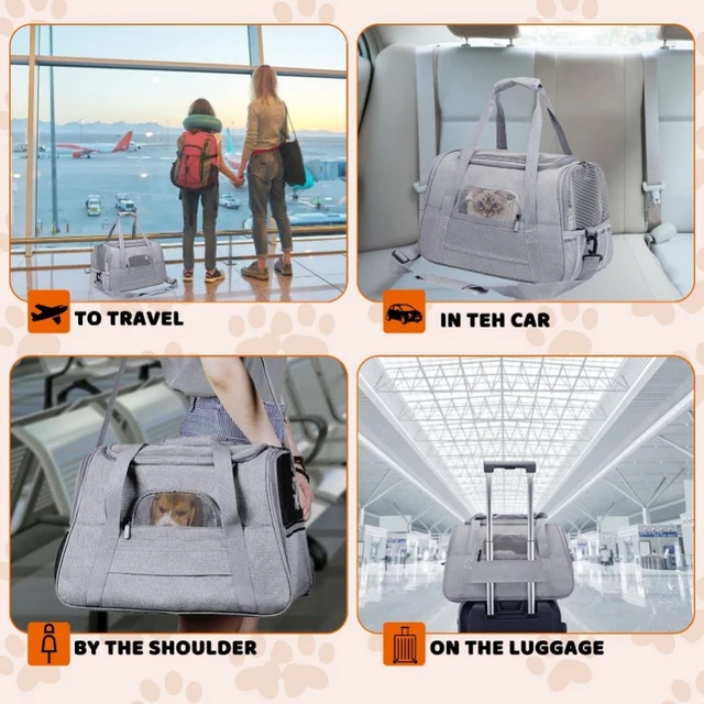 Cat Bags Soft-Sided Portable Dog Carrier Mesh Breathable Carrier Bags Foldable Cats Handbag Travel Pet Bag Transport Bag 4