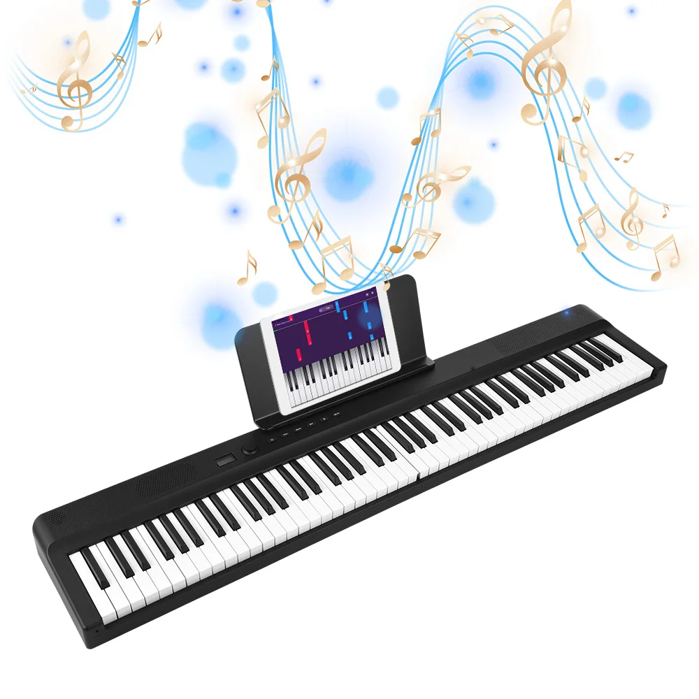 Folding Keyboard Piano 88 Key Full Size Foldable Electronic Organ Built-in Stereo Speakers BT for Beginners