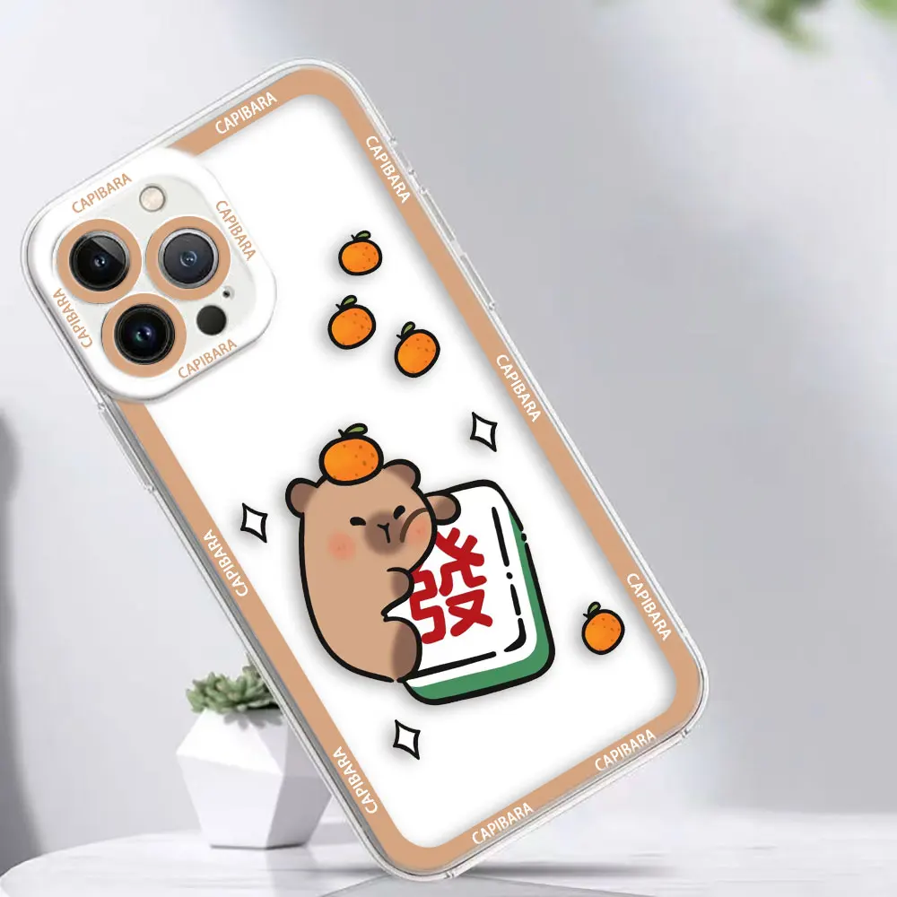 Cartoon Cute khaki Capybara Cover Clear Phone Case For VIVO