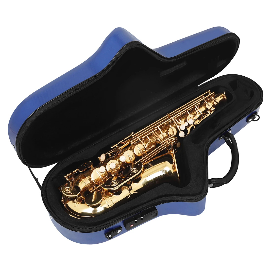 Altsaxophon-Aufbewahrungsbox, Fiberglas, Kompressionsaufbewahrung, leicht, mit verstellbarem Schultergurt, Saks Hard Case-Zubehör – Detail 4