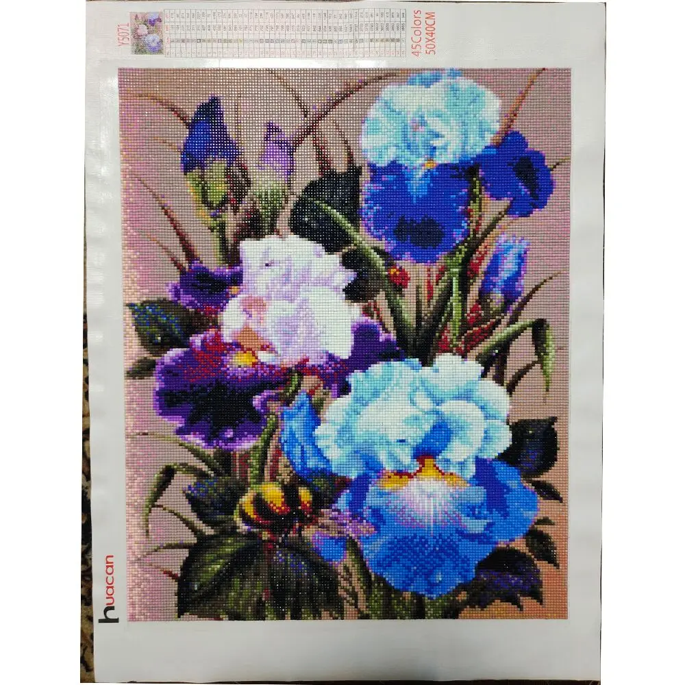 Diamond Painting Huacan Diamond Embroidery Flower Picture By Rhinestones Floral Full Square Drill Mosaic Home Decoration