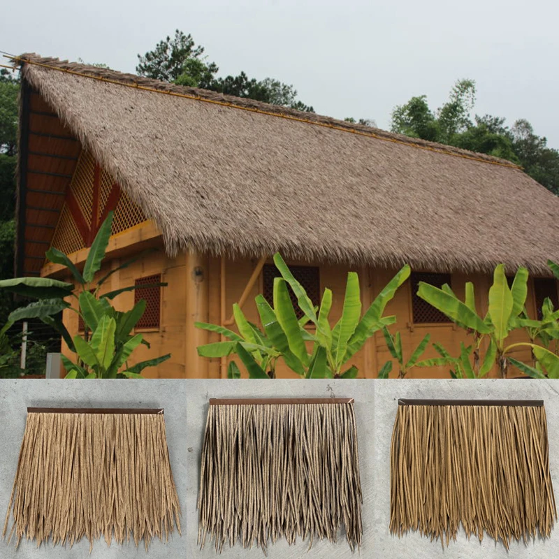 Artificial Straw Mat Fake Grass DIY Straw Roof Carpet Trim Palm Thatch  Rolls Deck Bar Decor Bar Hut Blind Waterproof Retardant