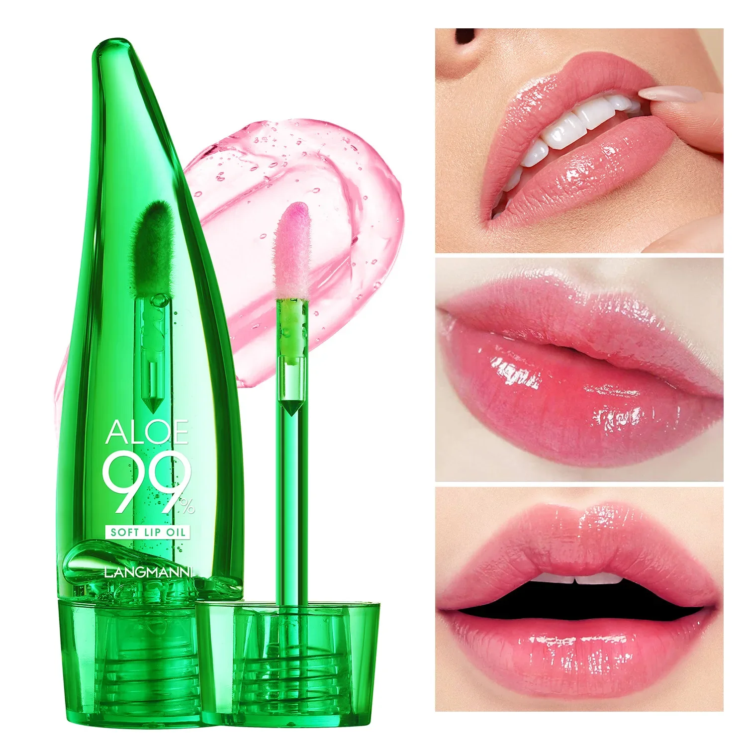 Natural Aloe Lipstick Lip Tint Long Lasting Waterproof Moisturizing Nourish Color Lip Gloss Changeable Color Lip Oil Lip Balm 5