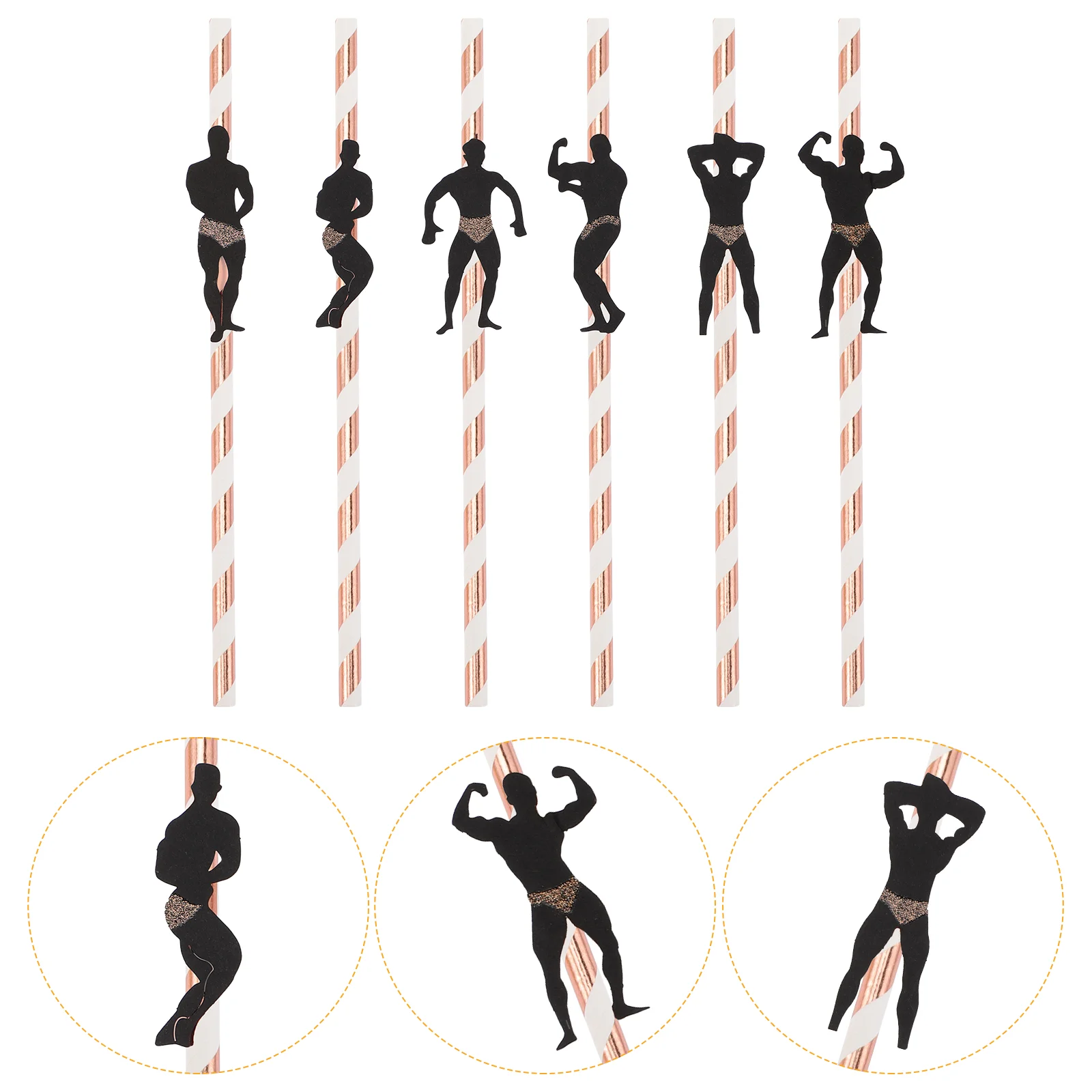 24 Pcs Decorations Bachelorette Drinking Modeling Bachelortte Dancer Golden Bride