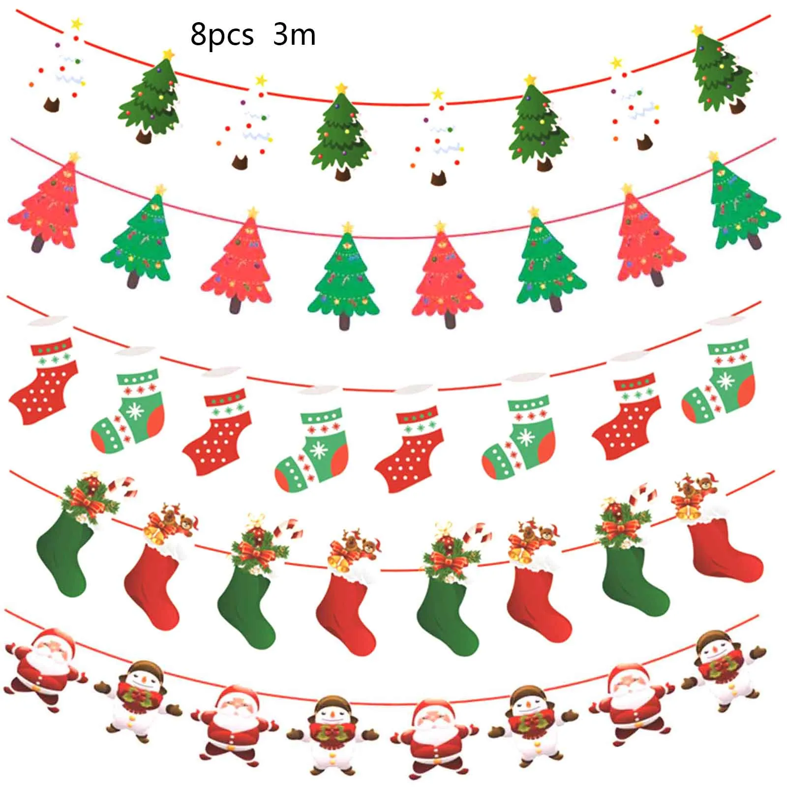 

Christmas Hotel Shopping Mall Ktv Decorative Arrangement Paper Banner Bunting Pull Flowers Adornos Navideños Navidad Decoracione