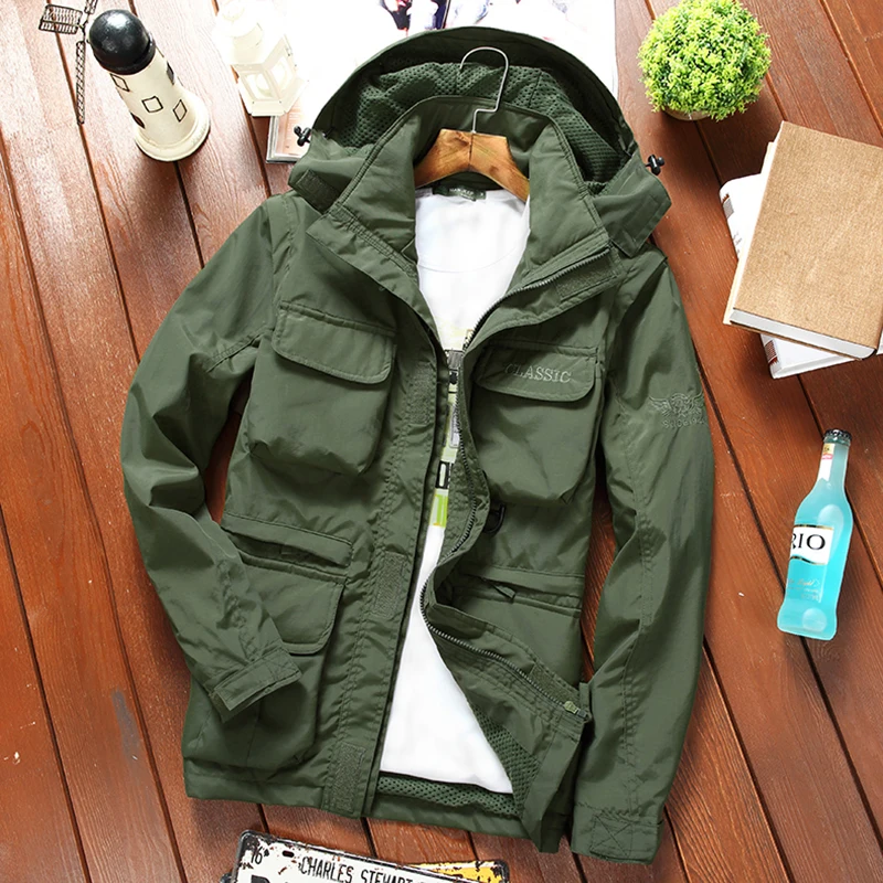 Hooded Jackets Motorcycle Jacket New Coats Parkas Men's Spring Fashion Man Winter Overcoat Clothing Plus Size Outerwears Coat &