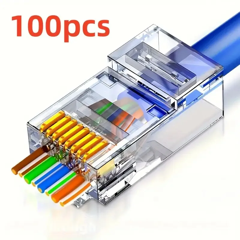 8-Pin RJ45 Cat6 Ethernet Patch Panel, Crimped Connectors, Unshielded Network Cable,Male to Male Interface, Network Connectivity