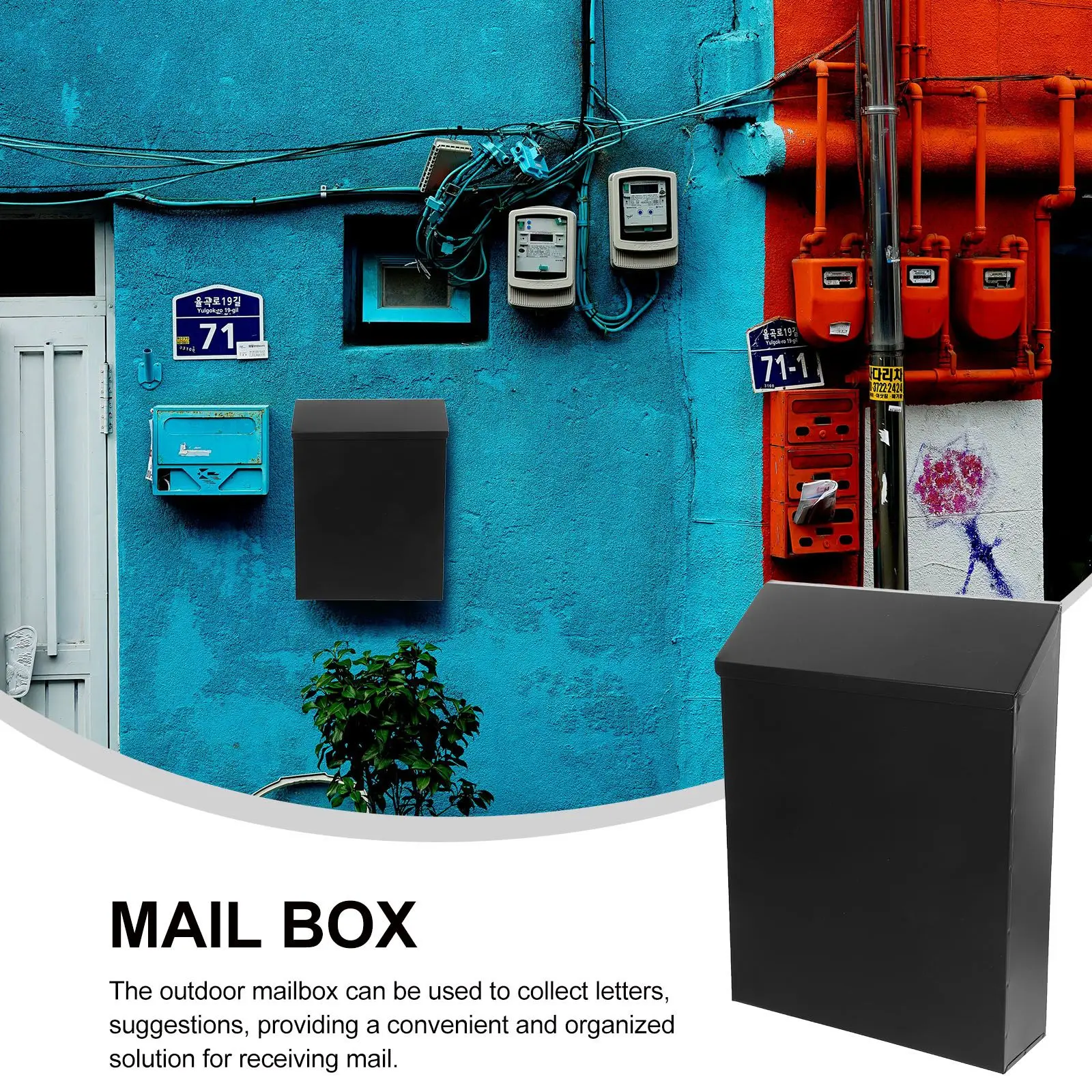 Iron Suggestion Box Home Mailbox Mounted Hanging Small Secure Lockbox Mailboxes