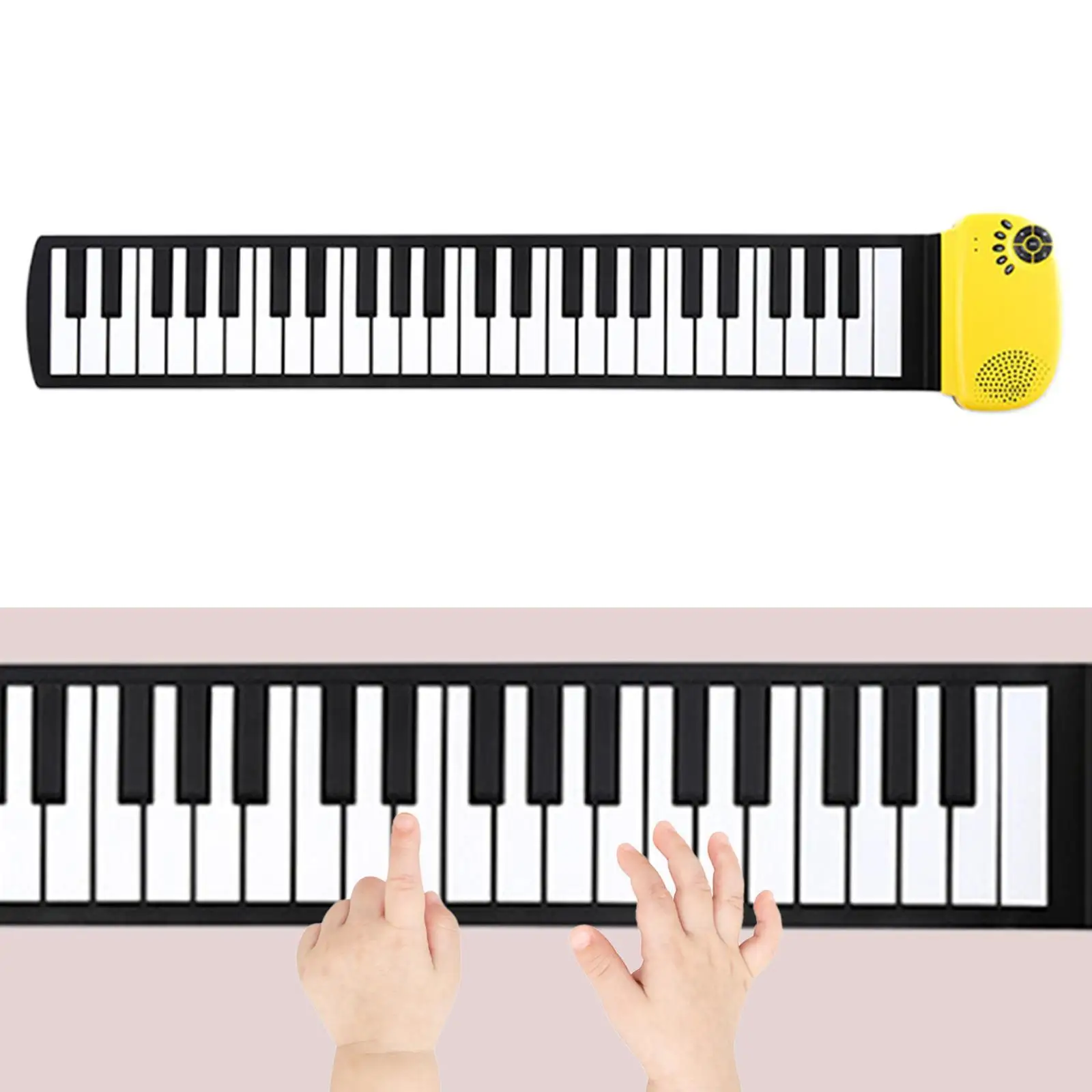 49 Key Roll up Keyboard Piano,Tabletop Keyboard Piano,100 Tones 10 Demo Songs,Electronic Hand Roll Piano for Adults Gift Kids