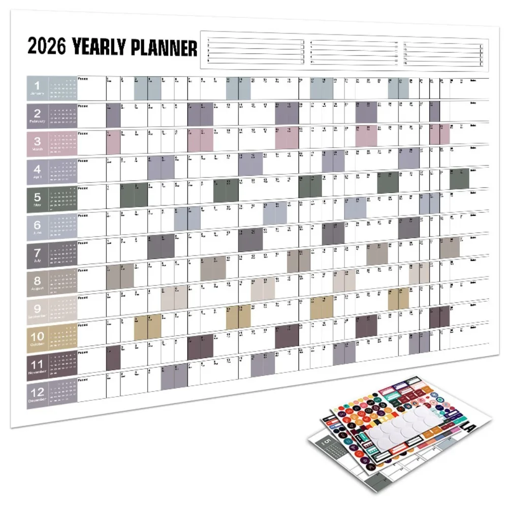 Large Wall Calendar and Daily Planner - Annual Agenda Organizer with To-Do List and Yearly Schedule