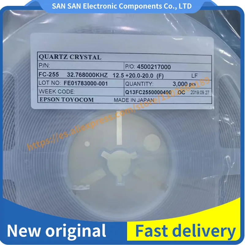 

100% original, oscilador de cristal, fc-255, 32.768k, 5,0x2,0mm, 32.768KHz, fc-255, 32.768000KHZ