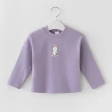 T shirt à manches longues pour enfants de 1 à 6 ans, haut décontracté en coton, couleur bonbon, pull pour bébés garçons et filles
