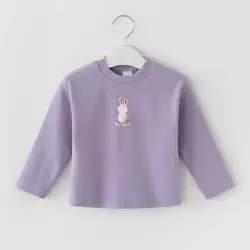 1 6 ano crianças dos desenhos animados casuais t camisa do bebê menino manga longa topos doces cor meninas t crianças algodão bottoming pulôver infantil