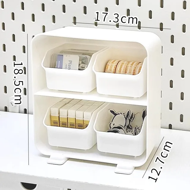 다용도 풀아웃 보관함 - 데스크탑 정리함 및 문구 화장품 정리함