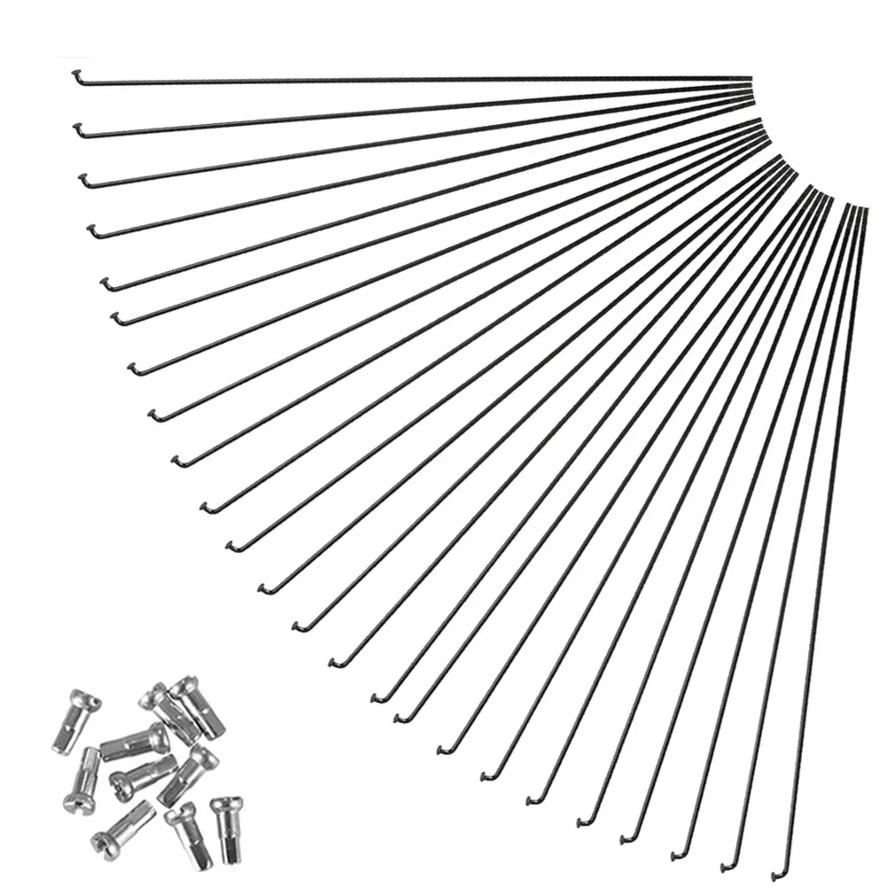 Bike accessories bicycle spokes bike spokes nipples 24Pcs bike steel spokes and nipples 261MM 270MM 287MM MTB bicycle wheel spoke 27.5/26/29er spoke nipples kit cycling accessories
