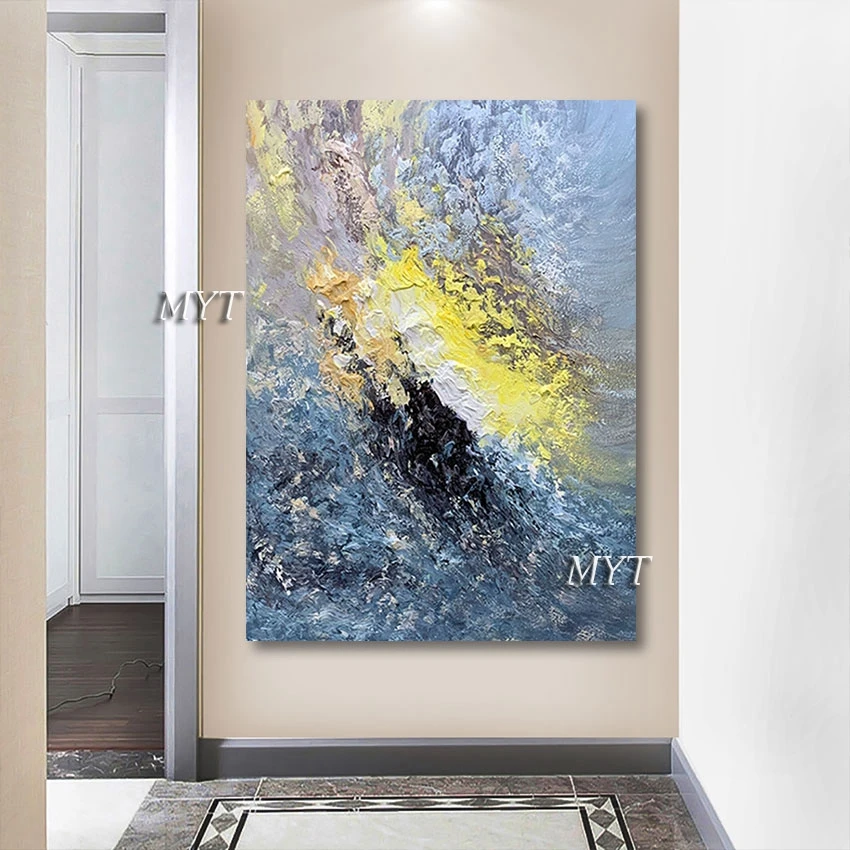 

100% Hand-painted Abstract Acrylic Textured Art Oil Painting No Framed Living Room Wall Picture Modern Home Decoration Canvas