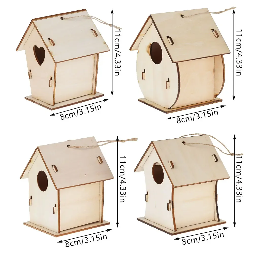 Pestrý DIY dřevěný birdhouse soupravy pro děti umění řemesel malba hand-on schopnost obdělávání birdhouse accesorios para pajaros