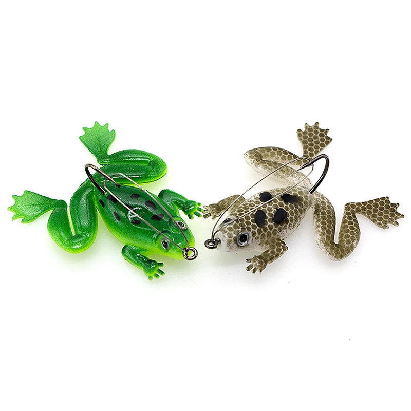 4.5g/6cm Durable Portable Lifelike New Rubber Frog Spinner Sinking Bass Bait Soft Fishing Lures