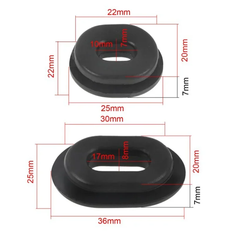 Black Rubber Motorcycle Side Cover Grommet Set for Honda