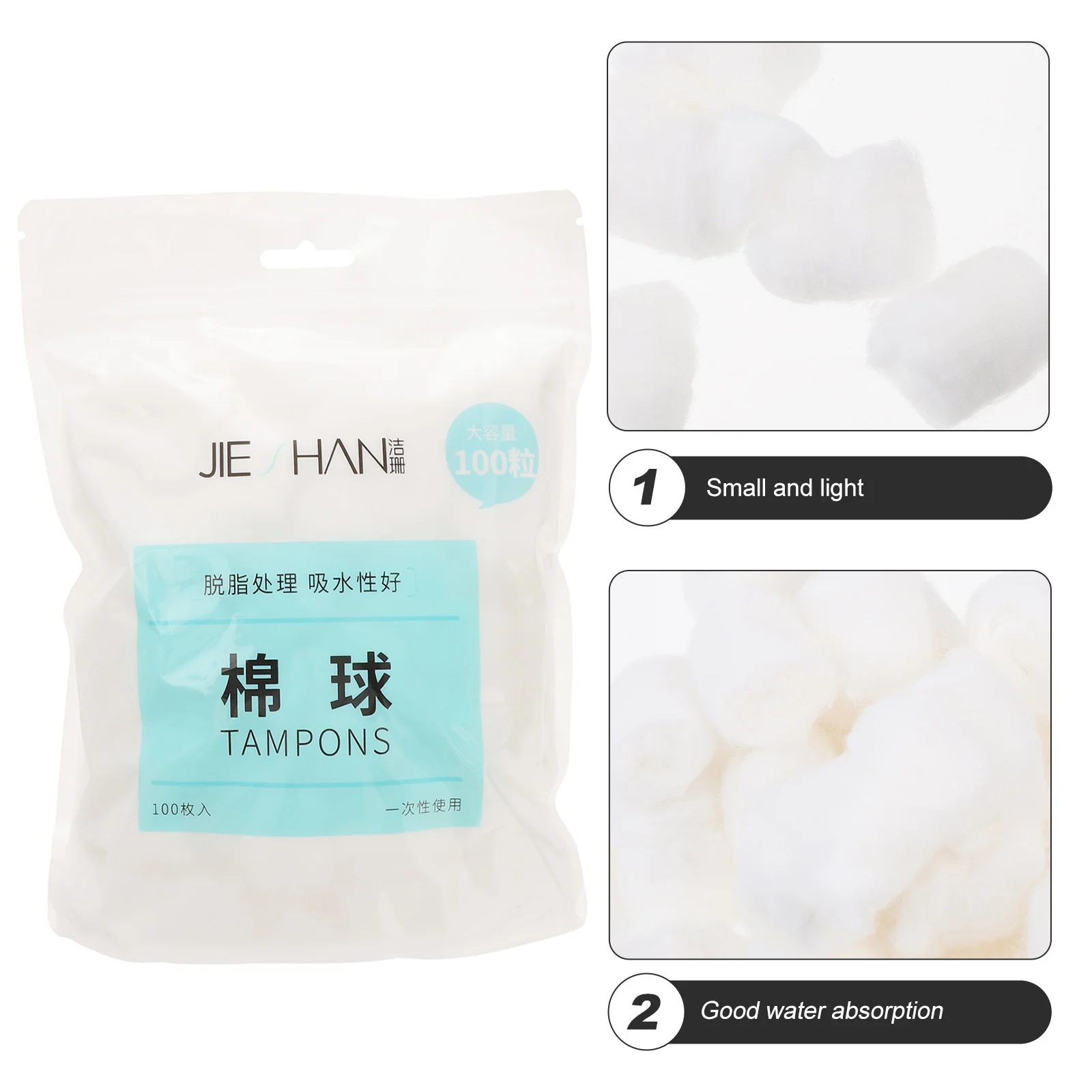 300 Pcs Organic Cotton Balls Salon for Nail Polish Remover Makeup Pure Dedicated 4