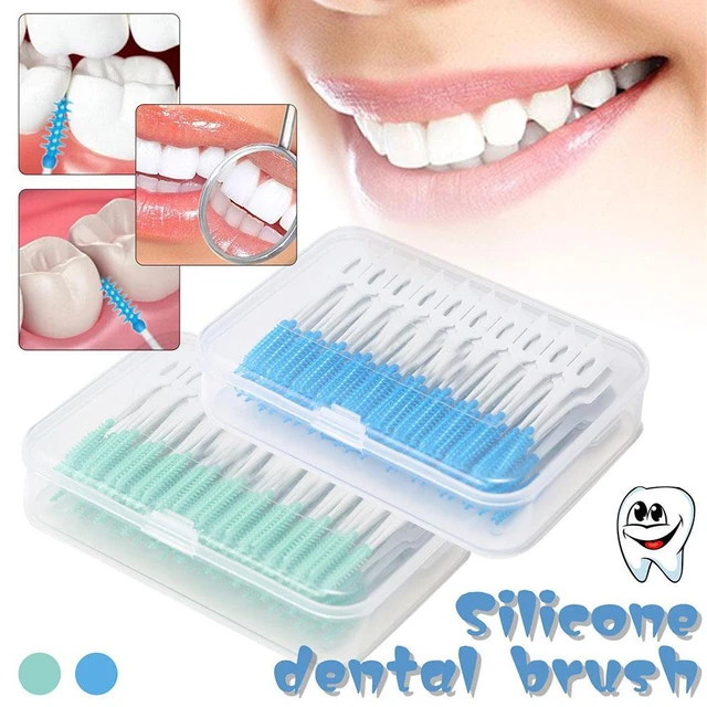 Silicone Brushes 160 Units Dental Toothpicks Brush Between Teeth Silicone  Toothpicks With Thread Oral Cleaning Tools - AliExpress