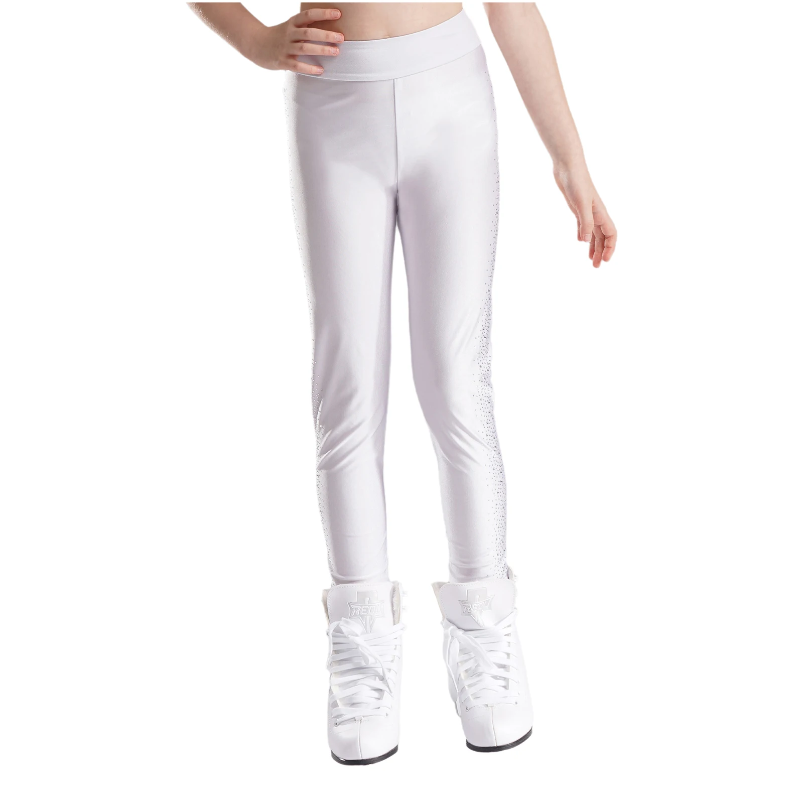 Kinder Mädchen Strass Eiskunstlauf Hosen Ballett Tanz Gymnastik Yoga Leistung Kostüm Elastischer Bund Training Leggings – Detail 3