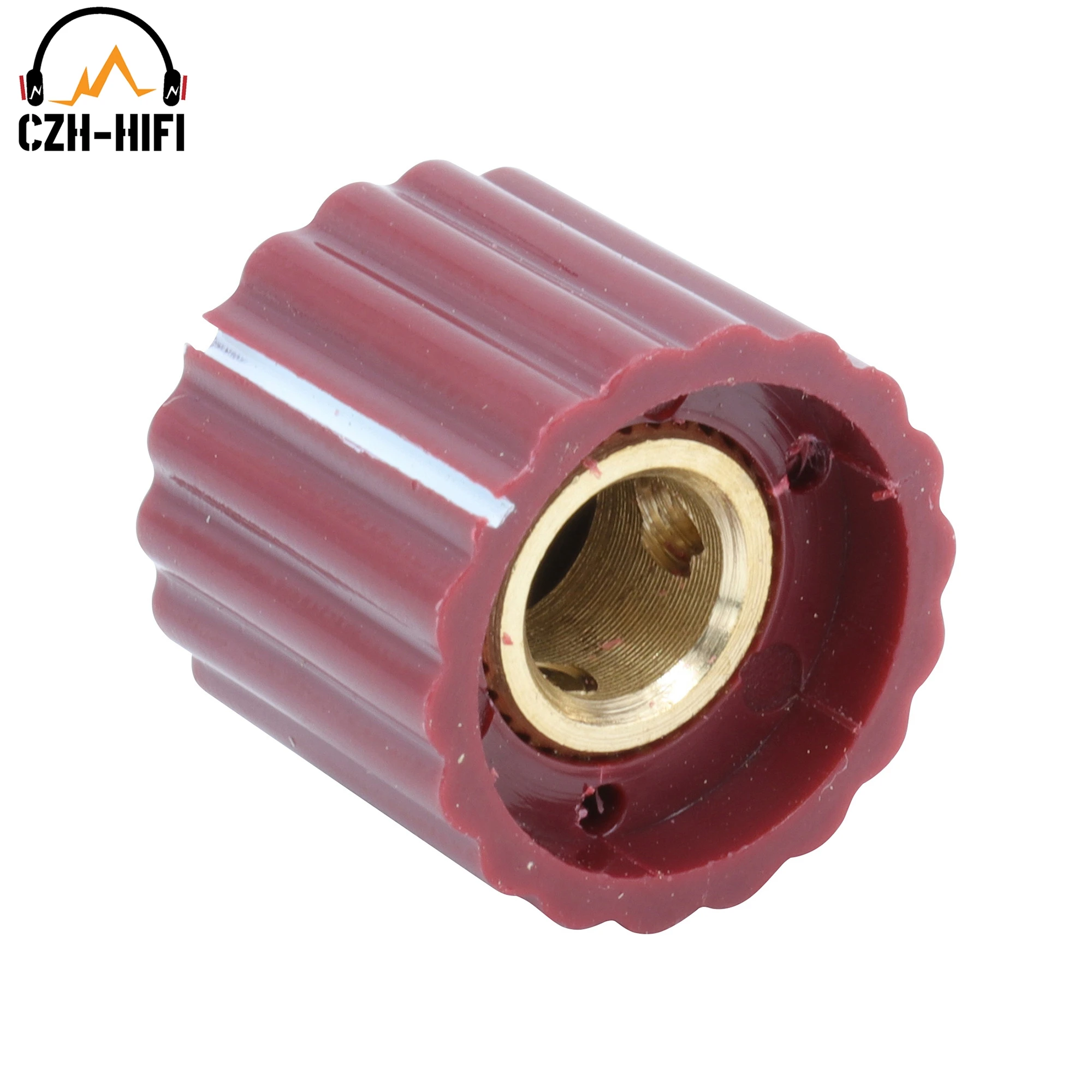 6,4 mm Kunststoff Vintage Marconi Punktknopf Knopf Gitarrenverstärker Effektpedal Stomp Box 1/4 Zoll Messing Einsatz Schwarz Grau Rot Blau – Detail 5