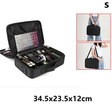  2022 New Portable Makeup Bag Professional Embroidered Nail Art Clapboard Makeup Case Toolbox Cosmetic Bags for Women 