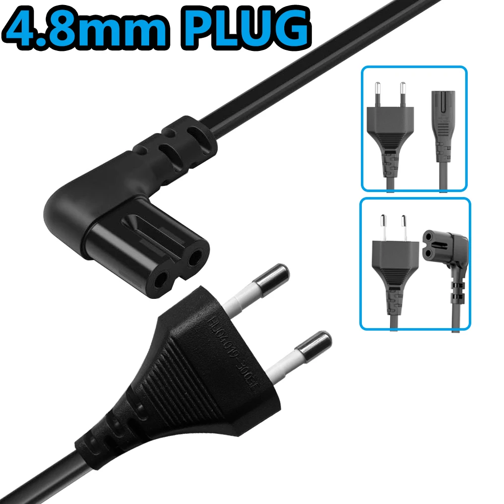 Universal EU to Korean Power Cord - 4.8MM Figure 8 Plug to IEC C7 Connector