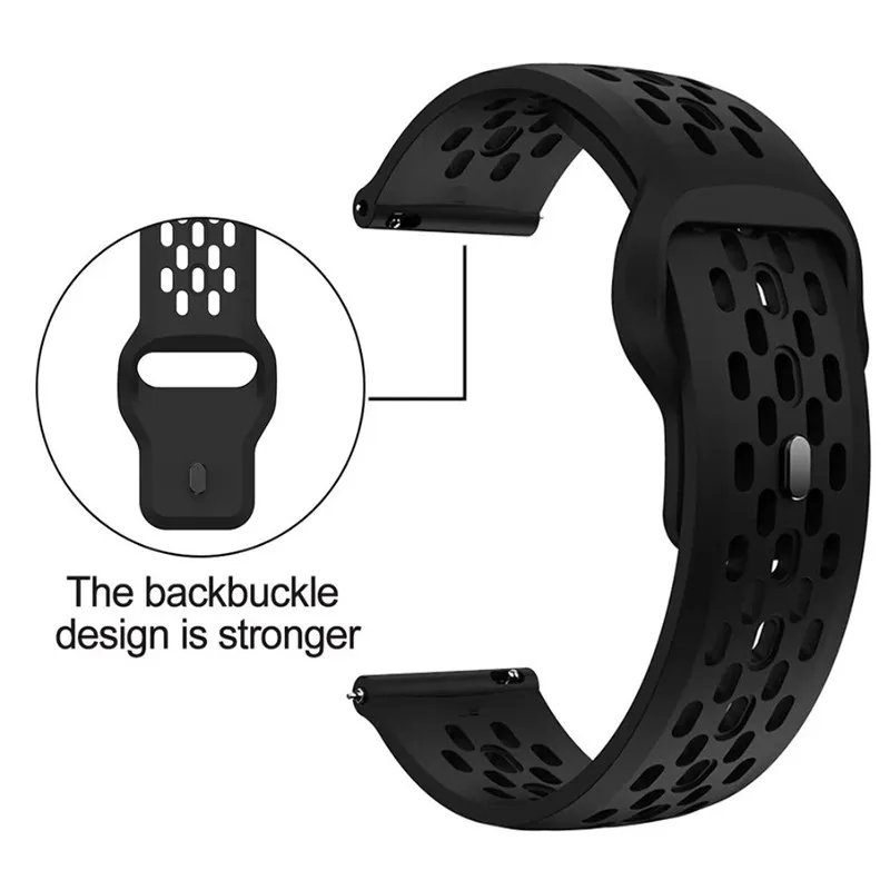 Multicolored Mesh Sports Silicone Watch Strap, 20mm 22mm