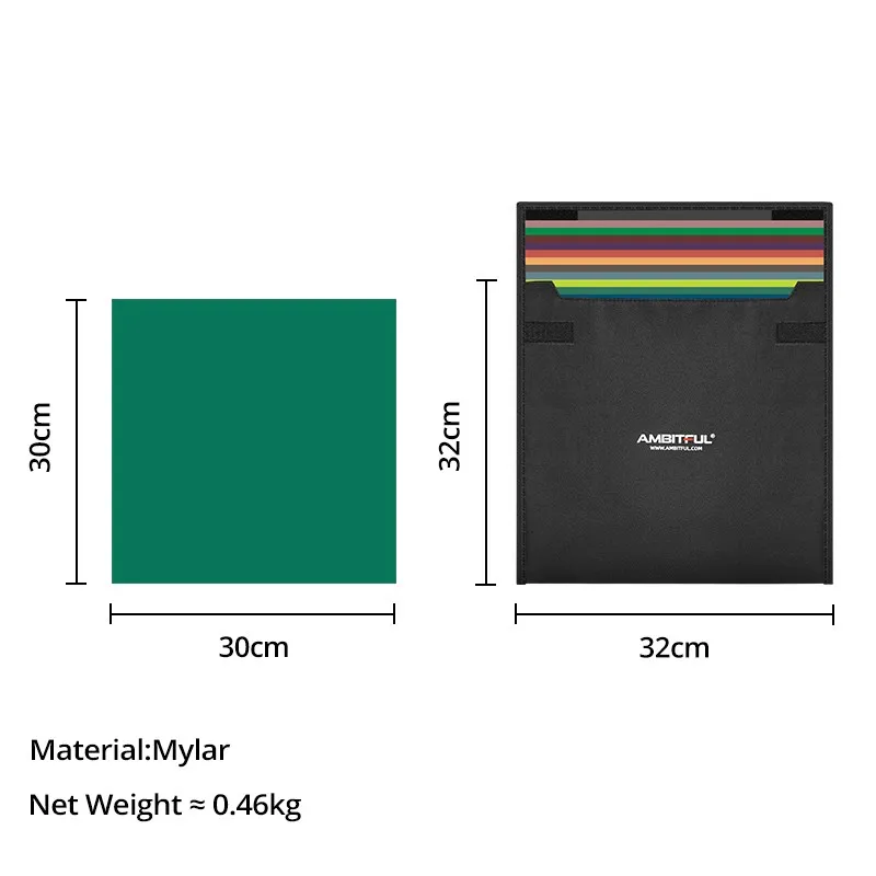 12 x 12 30x30cm 22pcs Color Correction Gels Set Color Gel Filter Film Carrying Bag for Video LED Light Studio Flash AMBITFUL